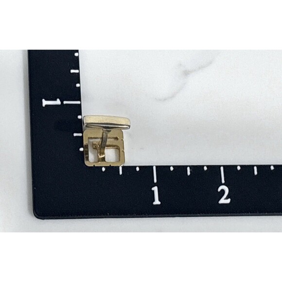Longines Vintage Gold Tone Silver Tone Square Logo Cufflinks - Picture 8 of 9